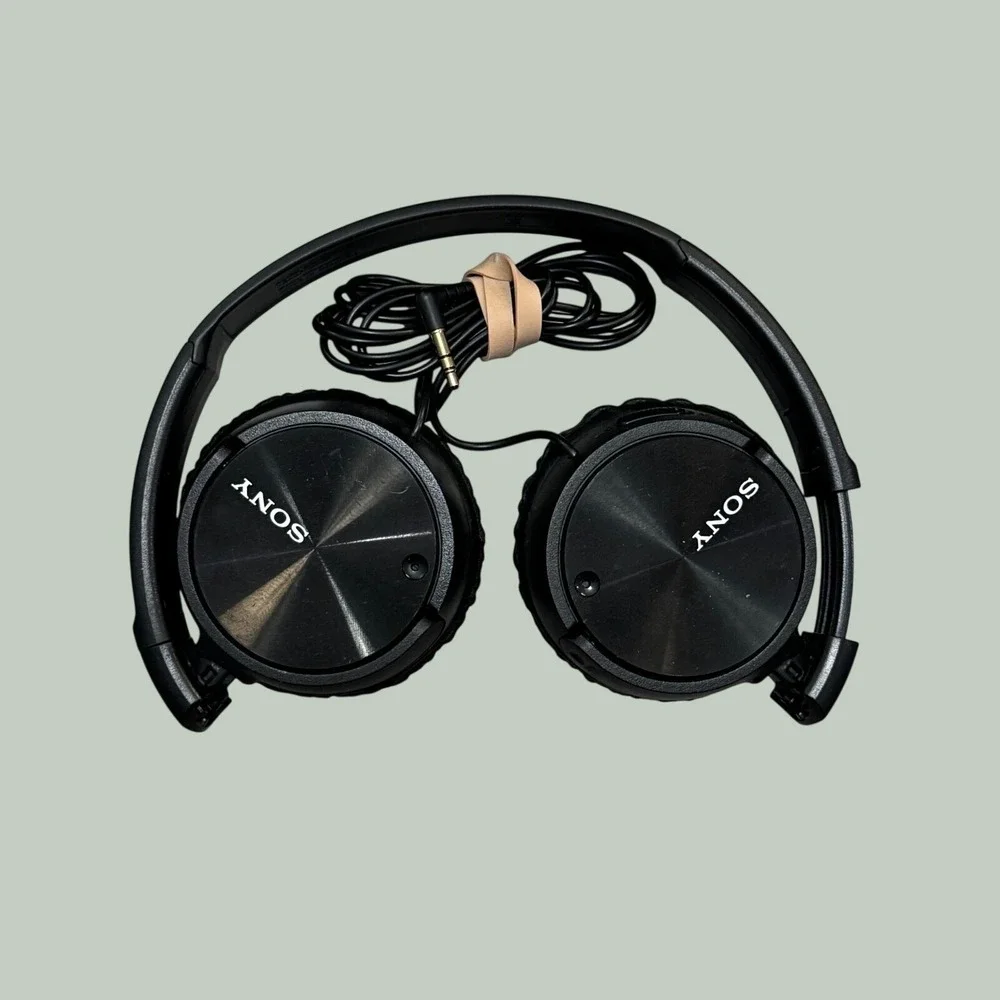 Sony MDR-ZX110NC Noise Canceling Wired On-Ear Headphones Black Foldable